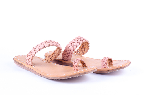 Cream Rajasthani Leather Slipper