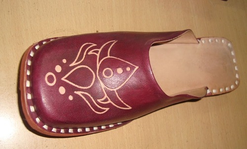 Red Traditional Leather Half Shoe