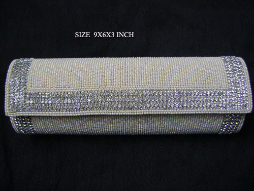White hand made clutch purse