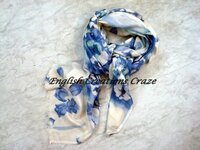 Viscose Scarves - 50x180 Cm, Blue And White Printed Design | Lightweight, Breathable, Daily Use