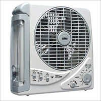 Emergency Fan With Light - Dimensions: 10x8x6 Inches, Color: White | Features: Rechargeable Battery, Led Light, Three Blades, Portable Design