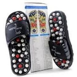 Acupre SANDALS - Acupressure Nodes, Black, 500 gm | Spring Action, Adjustable Strap, Massage Sole, Pain Relief, Circulation