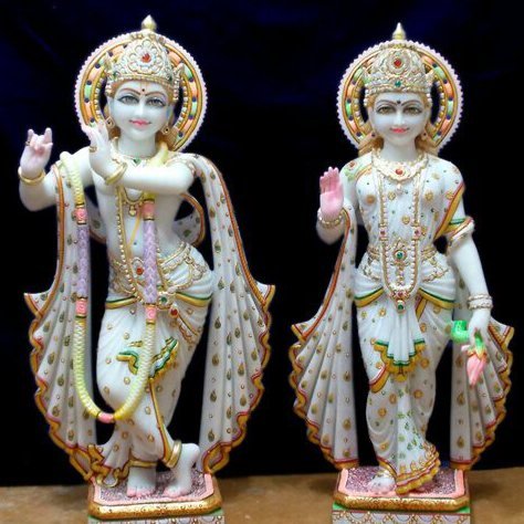 Radha Krishna Marble Murti 36'