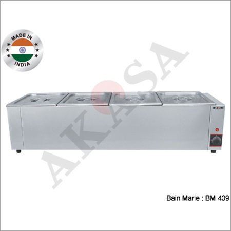 Akasa Indian 4 Container Bain Marie Capacity: 9Ltr. Kg/Hr