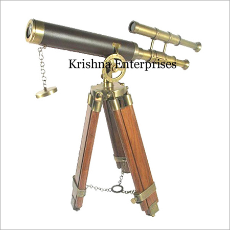 Nautical Antique Telescope With Stand - Brass, 18 Inch, Brown Antique Finish | Powerful Lenses, Sturdy Stand, Marine Use