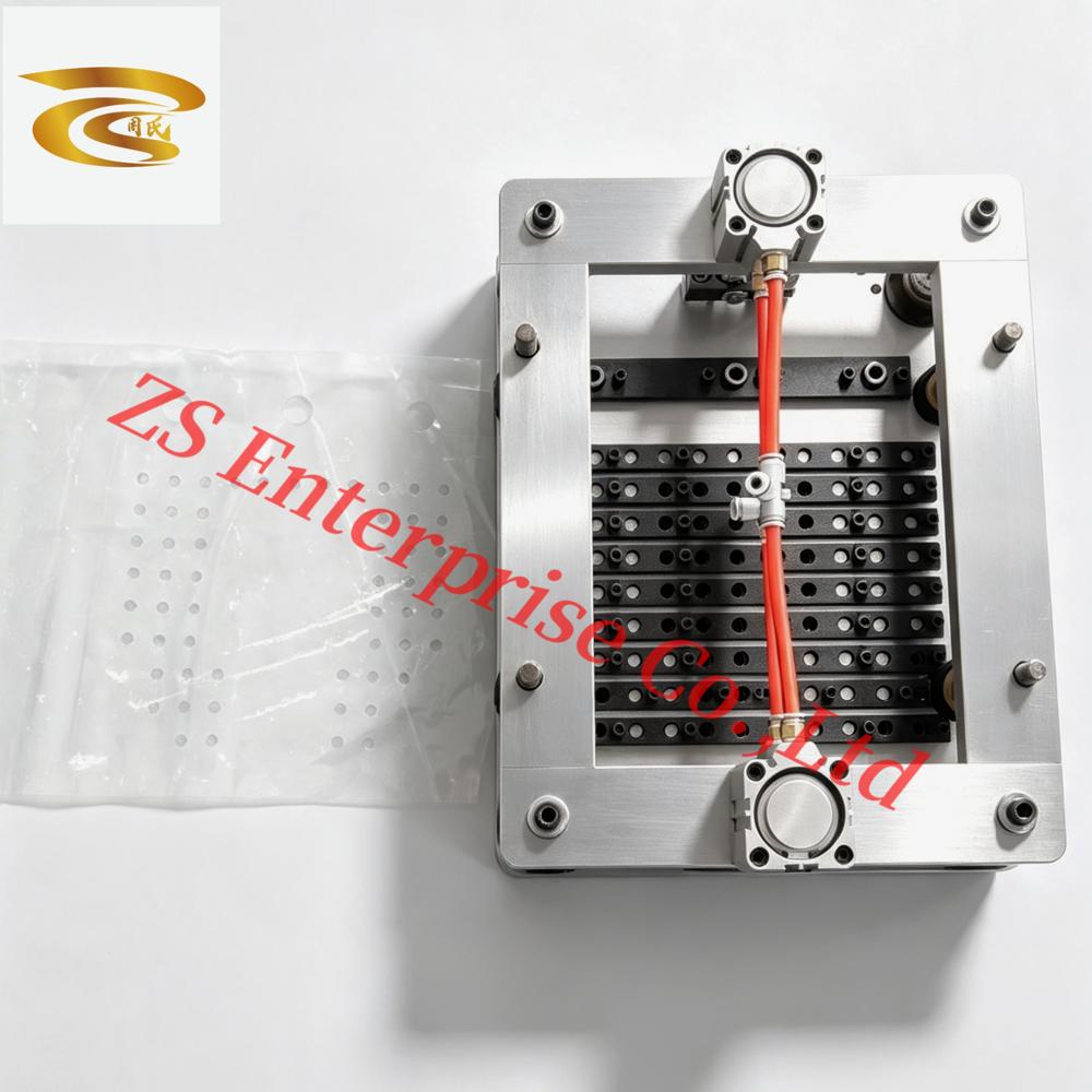 Pneumatic Multi Hole Punch Machine - Color: Blue