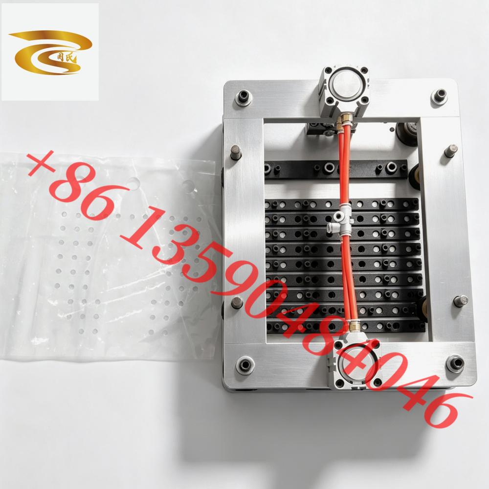 Pneumatic Multi Hole Punch Machine - Color: Blue