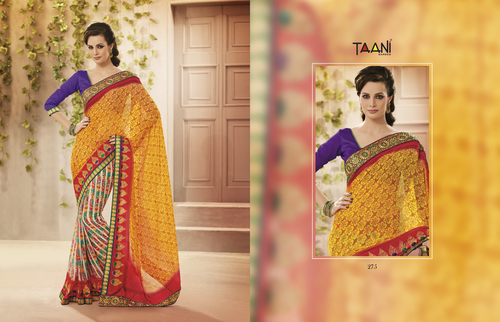 Yellow Fancy Sarees