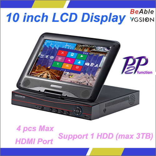 With 10 inch LCD Display 4CH Network Video Recorder