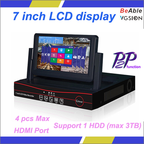 With 7 inch LCD Display 4CH Network Video Recorder