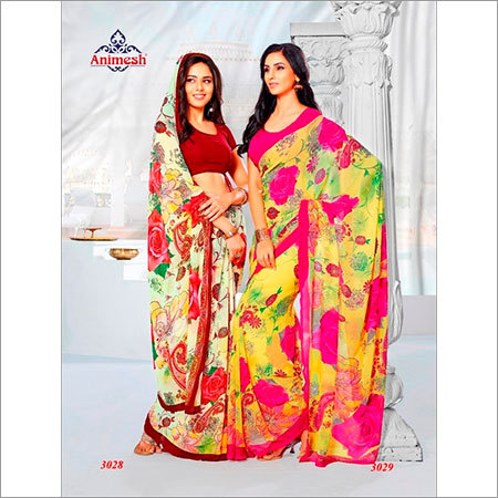 Exclusive Sarees - Polyester, 5.5 Meters, Multicolor | Floral Design, Soft Fabric, Comfortable Wear
