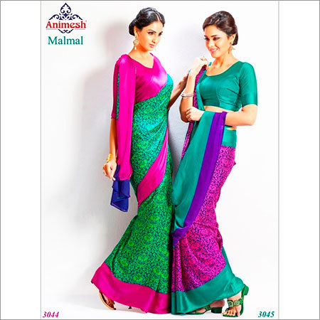 Plain Printed Sarees