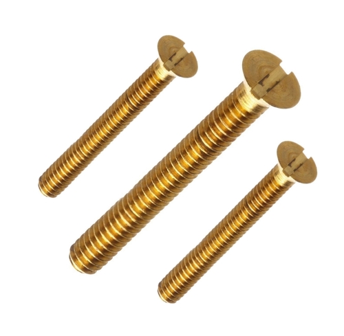 Brass Long Thread Machine Screws - Finish: Plated