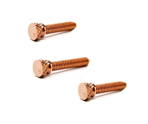 Polished Long Knurled Copper Contact Screws