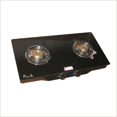 Two Burner Black Glass Top