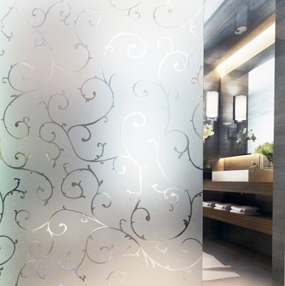 Designer Glass Film - Polyester Film, Customizable Size, Translucent Floral Pattern | Privacy Enhancement, UV Protection, Light Diffusion