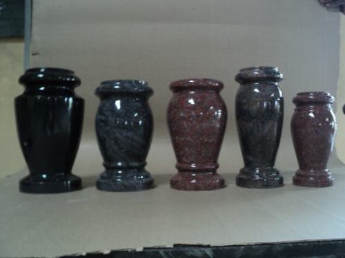 Granite Black Cemetery Vases