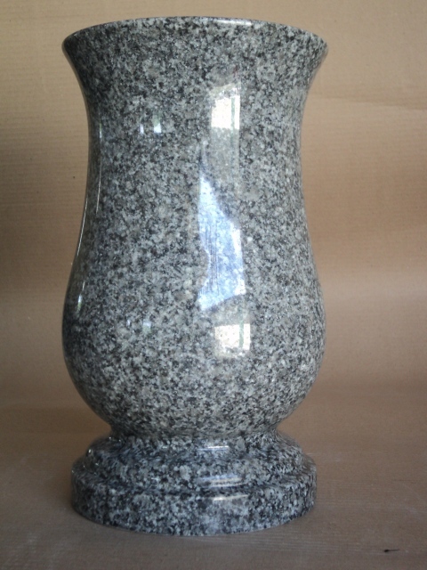 Medium Gray Tapered Granite Vase