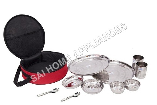 Rajbhog Dinner Set - Stainless Steel, 13 Inch , Silver Finish, Lightweight, Durable, Corrosion Resistant, Complete Set for 5 Persons