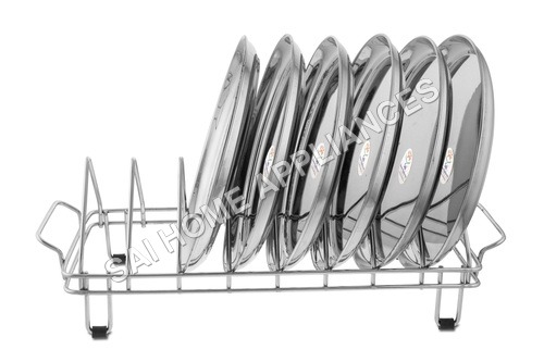 Plate Stand - Stainless Steel, 140x130 cm, Silver | Sturdy, Corrosion Resistant, Perfect Finish, Attractive Design for Home Use