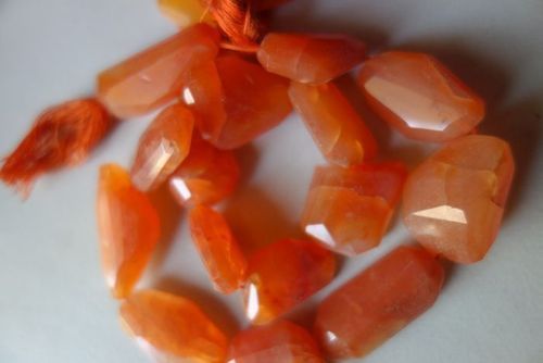 Brown Natural Dark Carnelian Faceted Nuggets Beads Single Stand 13inch 13x18mm To 17x22mm