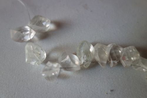 natural crystal faceted twisted drops beads 9x13mm to 7x13mm 10 pcs in a bag 