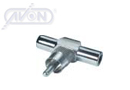 RCA "T" ADAPTER 3 FEMALE F/METAL