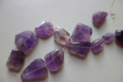 Amethyst Natural Bio Amethsy Faceted Tumble Beads 7inch Single Strand 15x20mm To 12x17mm