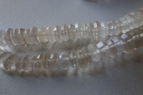 Natural Crystal Faceted Rondelle Beads 7inch Single Strand 8mm-10mm Size: 7 Inch