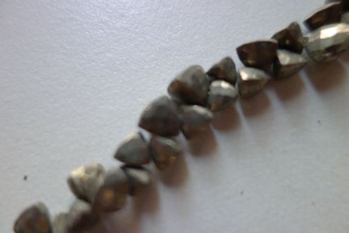 Natural Pyrite Faceted Trillion Beads 7inch Single Strand 5mm-6mm Size: 5-6mm