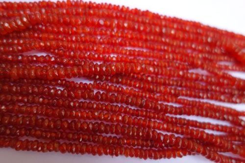 Round Brilliant Cut 13 Inch Natural Dark Carnelian Faceted Rondell Beads Single Strand 3mm-4mm