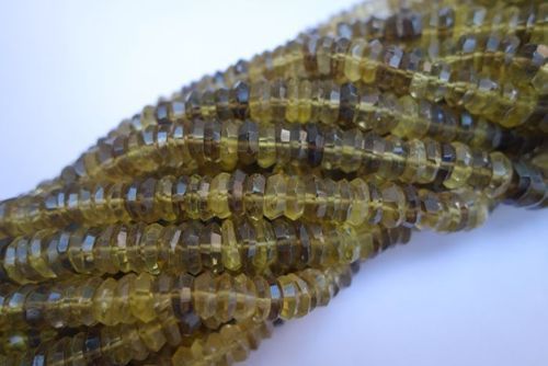 Round Brilliant Cut 13 Inch Lemon Quartz Faceted Rondell Beads Single Strand 5mm-6mm