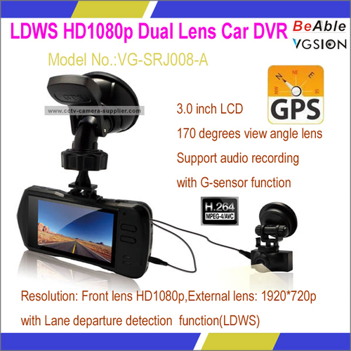 LDWS HD1080p Dual Lens Car DVR