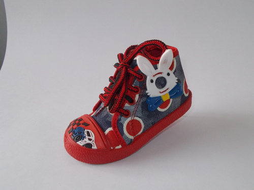 RABBIT - Canvas & Rubber Red Kids Casual Shoes, Lace-up Closure, Breathable Fabric, Cute Rabbit Design, Durable Rubber Sole, Lightweight & Easy to Clean