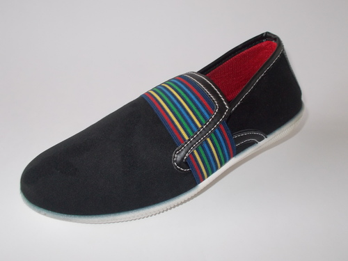 Men's Casual Shoes - Synthetic Leather, Black, Double Colour EVA Sole | Slip-On, Lightweight, Breathable, Flexible, Supportive