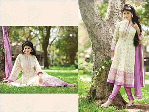 Stylish Salwar Suits - Premium Fabric, Knee-Length, Off-White | Stylish Design, Trendy Pattern, Embroidery, Smooth Texture, Colorfastness, Attractive Look