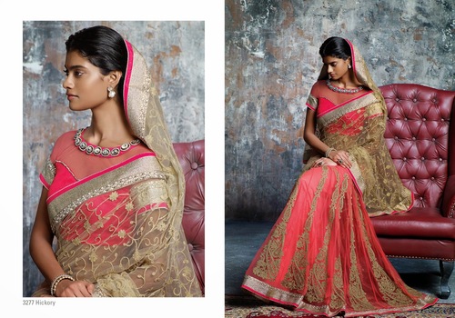 Net Embroidery Sarees