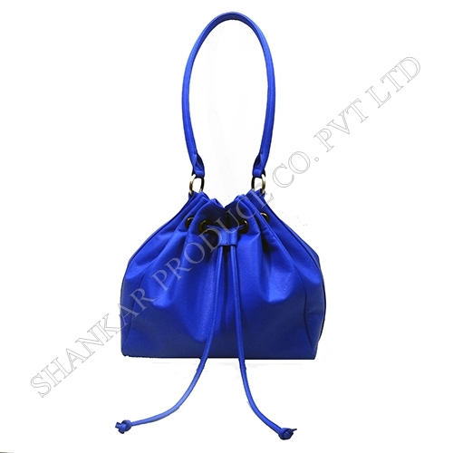 Leather Drawstring Shoulder Bag