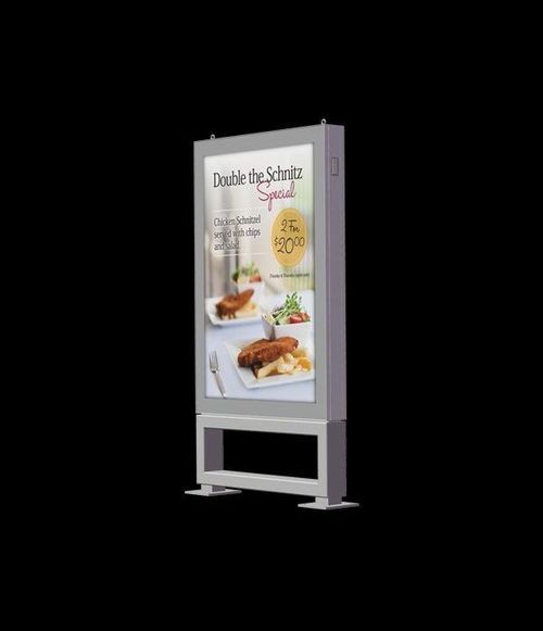 Multi Image Double Side Scroller - Aluminum, Varied Dimensions, IP65 Rated | Adjustable Brightness, Attractive Design, Customizable, LED Lighting, Easy Installation, Durable Outdoor Display