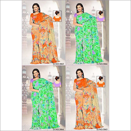 Printed Embroidery Saree