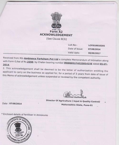 Micronutrient Marketing license ( DRC )