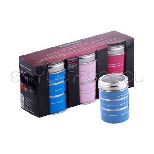 Striped Colored See Through Canister.