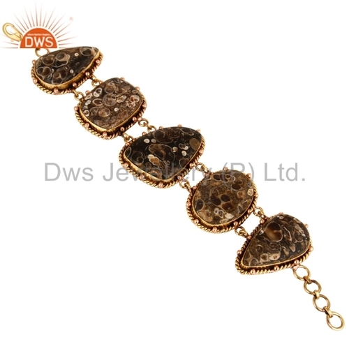 Fashion Turritella Agate Gemstone Designer Bracelet