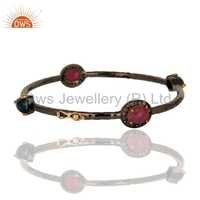 Solid Gold Diamond And Ruby Gemstone Bangle Gender: Women's