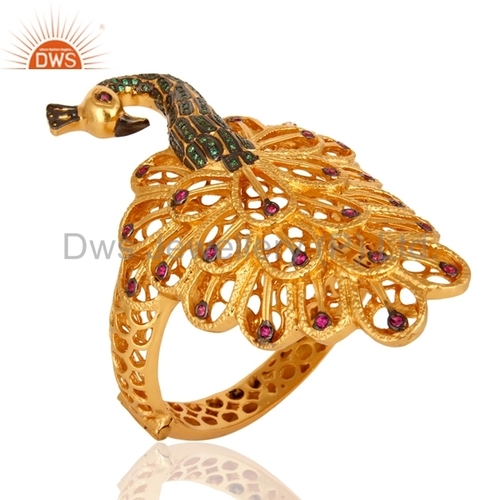 Cubic Zircon Brass Bangle