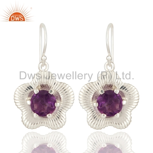 Amethyst Stone Fine Earrings - 925 Sterling Silver Design Trendy Aesthetic with Quality Assurance