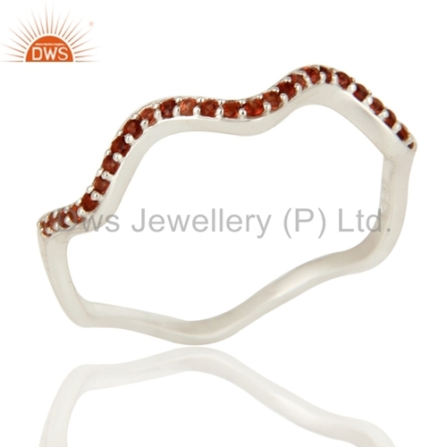 Natural Garnet Birthstone Wedding Rings Metal Purity: 925