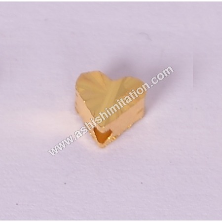 Heart Shaped Brass Bracelet Bead