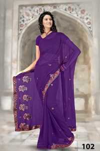 Embroidered Printed  Work  Saree