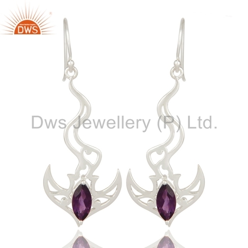 Amethyst Gemstone Sterling Silver Earrings